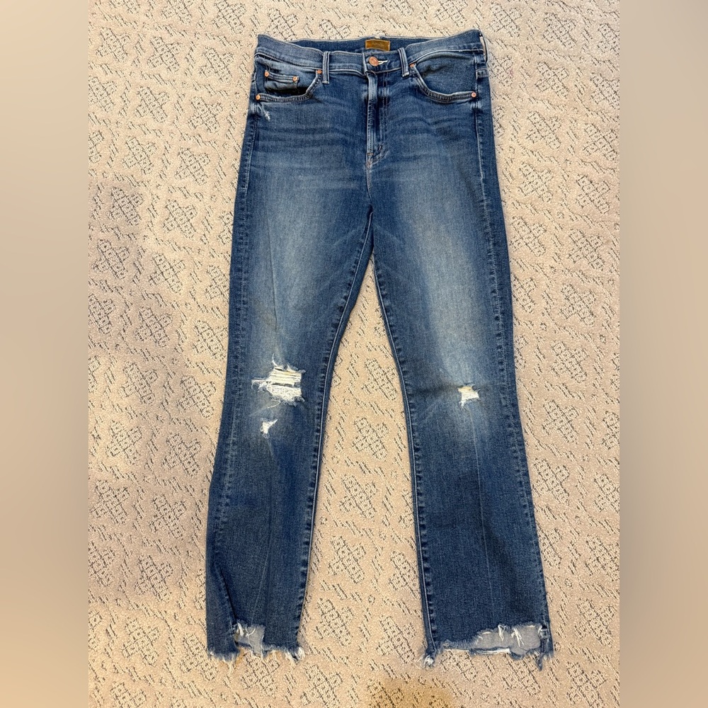 MOTHER The Insider Crop Step Chew Jeans 27 Dancing On Coals